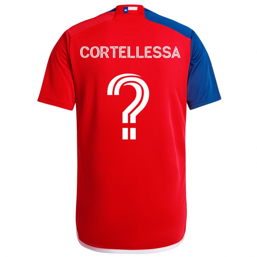 Enfant Football Maillot Michael Cortellessa #0 Bleu Rouge Tenues Domicile 2024/25