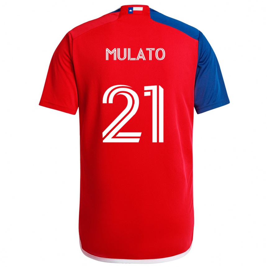 Enfant Football Maillot José Mulato #21 Bleu Rouge Tenues Domicile 2024/25