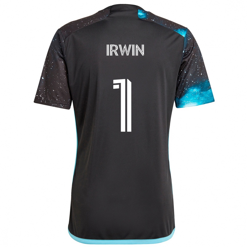 Enfant Football Maillot Clint Irwin #1 Noir Bleu Tenues Domicile 2024/25