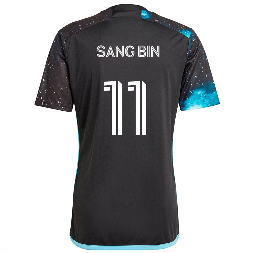 Enfant Football Maillot Sang-Bin Jeong #11 Noir Bleu Tenues Domicile 2024/25