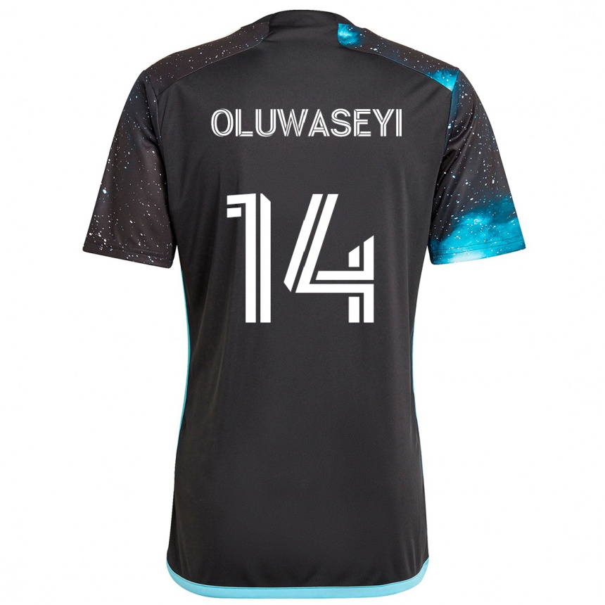 Enfant Football Maillot Tani Oluwaseyi #14 Noir Bleu Tenues Domicile 2024/25