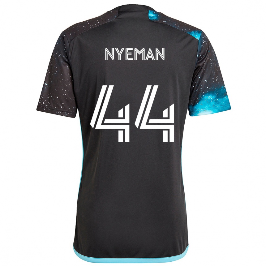 Enfant Football Maillot Moses Nyeman #44 Noir Bleu Tenues Domicile 2024/25