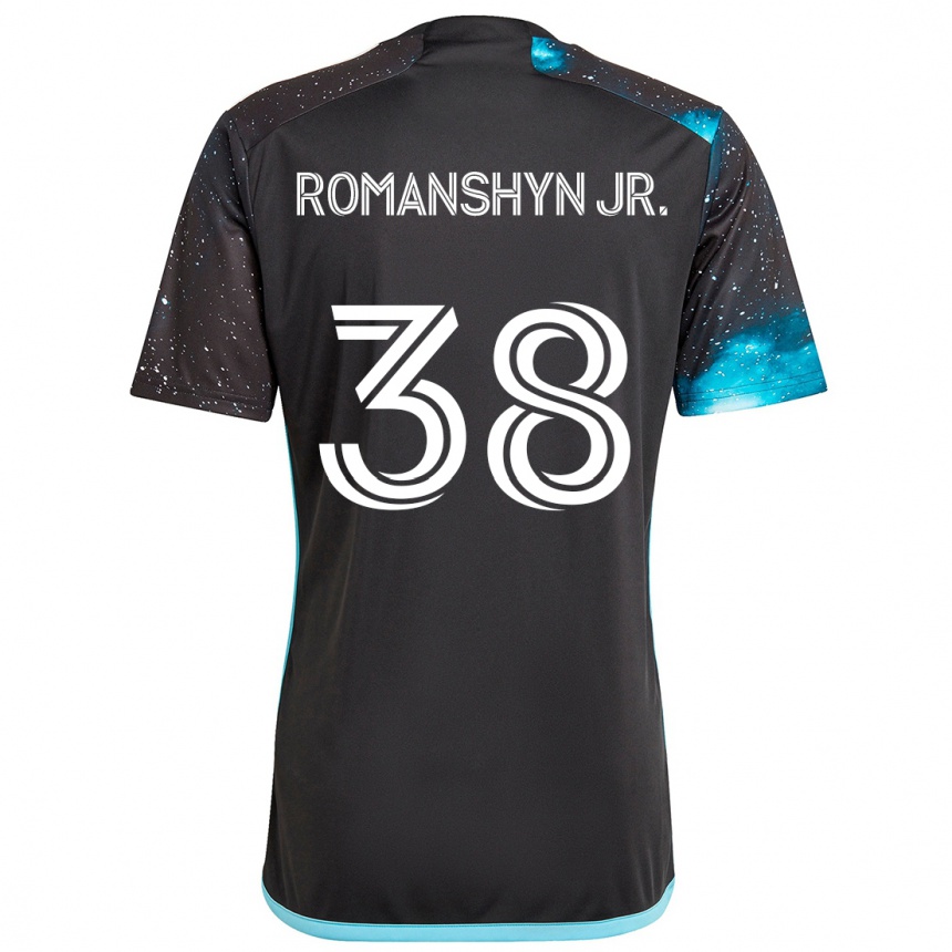 Enfant Football Maillot Kage Romanshyn Jr. #38 Noir Bleu Tenues Domicile 2024/25