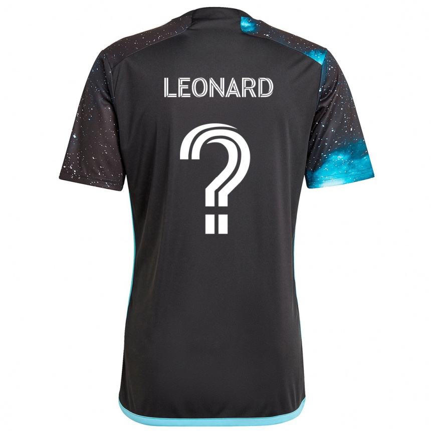 Enfant Football Maillot Tyler Leonard #0 Noir Bleu Tenues Domicile 2024/25