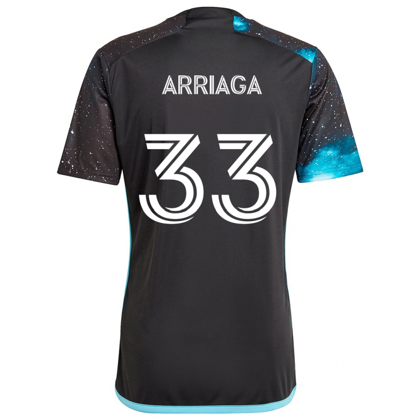 Enfant Football Maillot Kervin Arriaga #33 Noir Bleu Tenues Domicile 2024/25