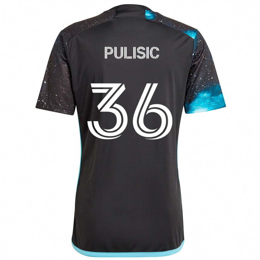 Enfant Football Maillot Will Pulisic #36 Noir Bleu Tenues Domicile 2024/25