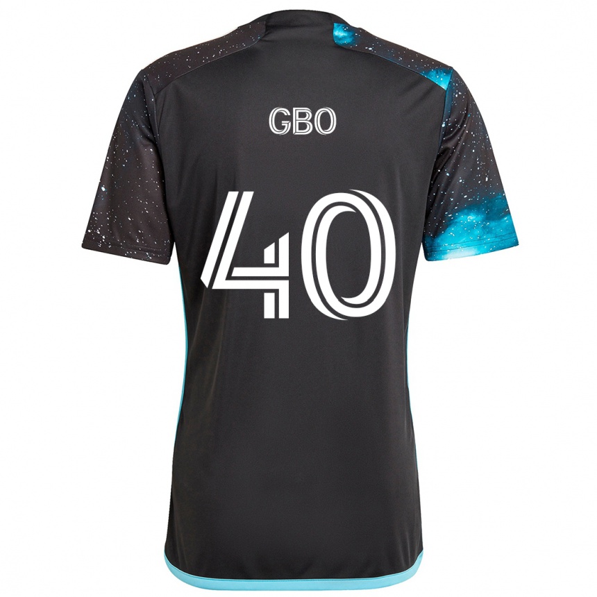 Enfant Football Maillot Cedrik Gbo #40 Noir Bleu Tenues Domicile 2024/25