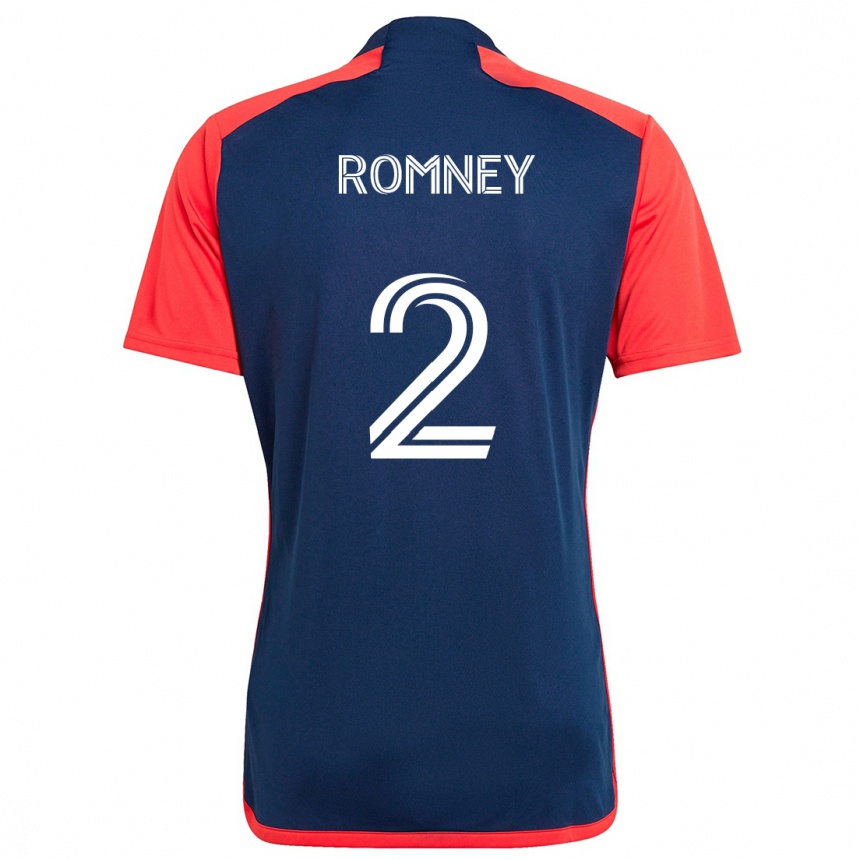 Enfant Football Maillot Dave Romney #2 Bleu Rouge Tenues Domicile 2024/25