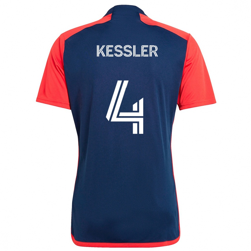 Enfant Football Maillot Henry Kessler #4 Bleu Rouge Tenues Domicile 2024/25