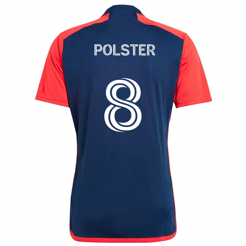 Enfant Football Maillot Matt Polster #8 Bleu Rouge Tenues Domicile 2024/25