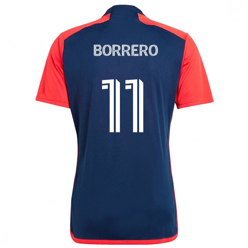 Enfant Football Maillot Dylan Borrero #11 Bleu Rouge Tenues Domicile 2024/25