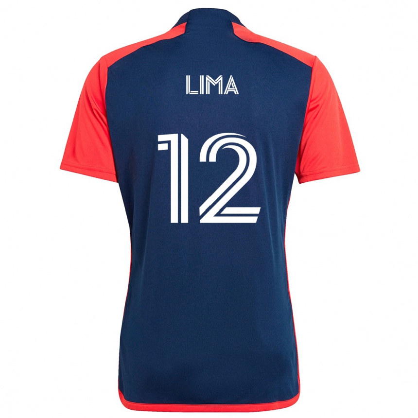 Enfant Football Maillot Nick Lima #12 Bleu Rouge Tenues Domicile 2024/25