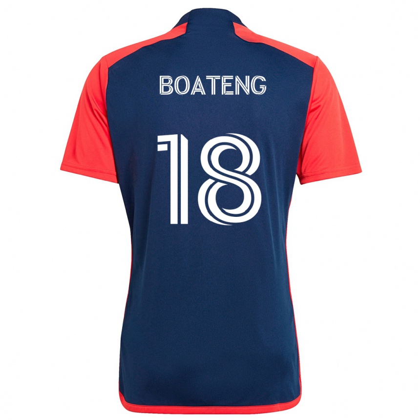 Enfant Football Maillot Emmanuel Boateng #18 Bleu Rouge Tenues Domicile 2024/25