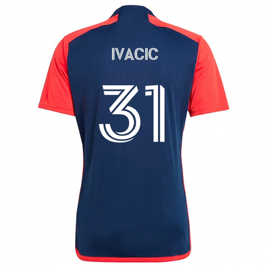 Enfant Football Maillot Aljaz Ivacic #31 Bleu Rouge Tenues Domicile 2024/25