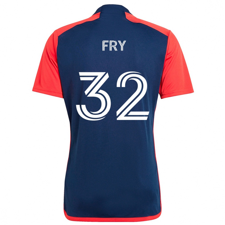 Enfant Football Maillot Malcolm Fry #32 Bleu Rouge Tenues Domicile 2024/25