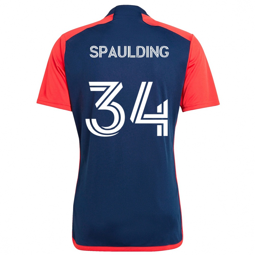 Enfant Football Maillot Ryan Spaulding #34 Bleu Rouge Tenues Domicile 2024/25