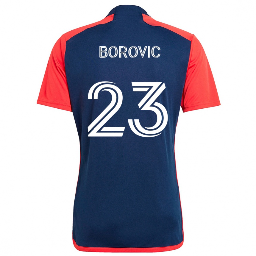 Enfant Football Maillot Luka Borovic #23 Bleu Rouge Tenues Domicile 2024/25