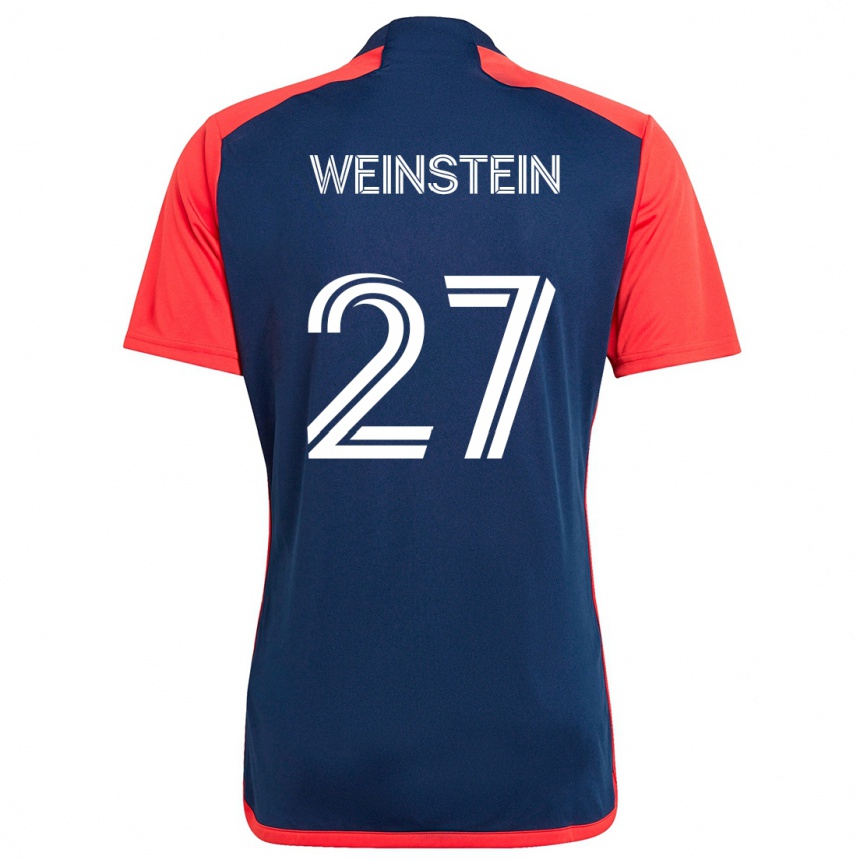 Enfant Football Maillot Max Weinstein #27 Bleu Rouge Tenues Domicile 2024/25