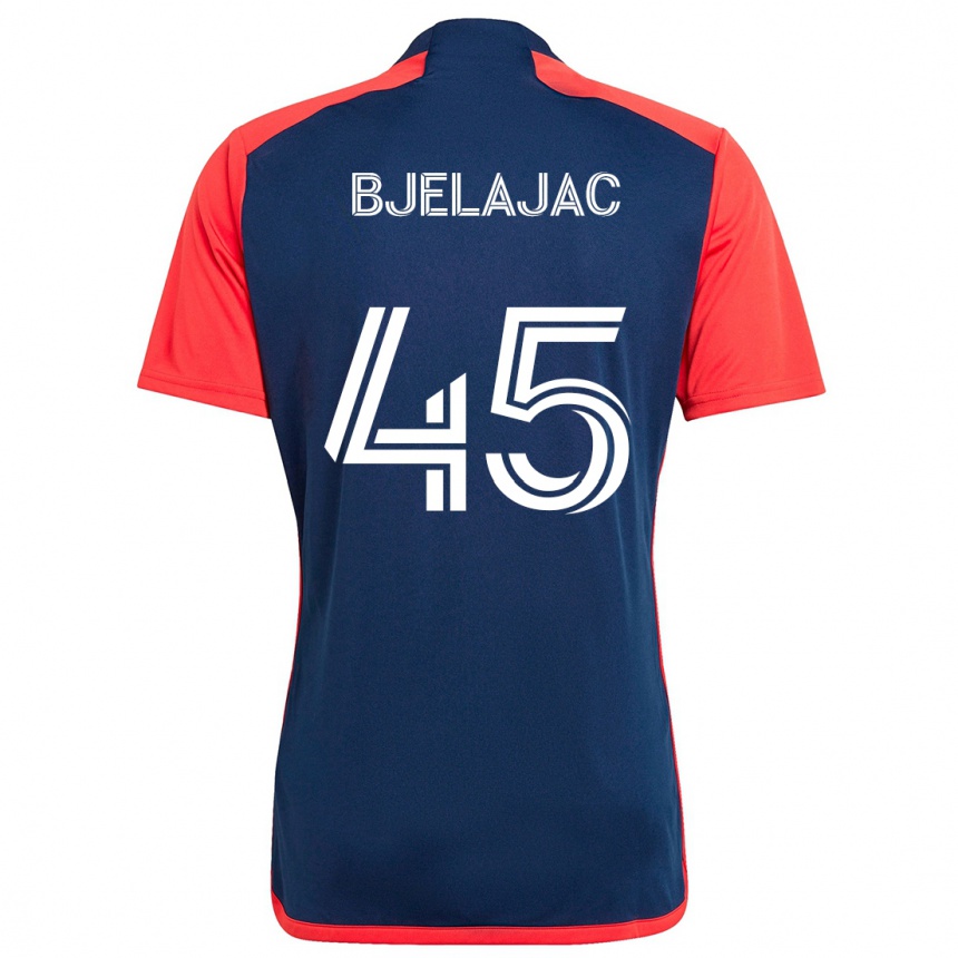 Enfant Football Maillot Andrej Bjelajac #45 Bleu Rouge Tenues Domicile 2024/25