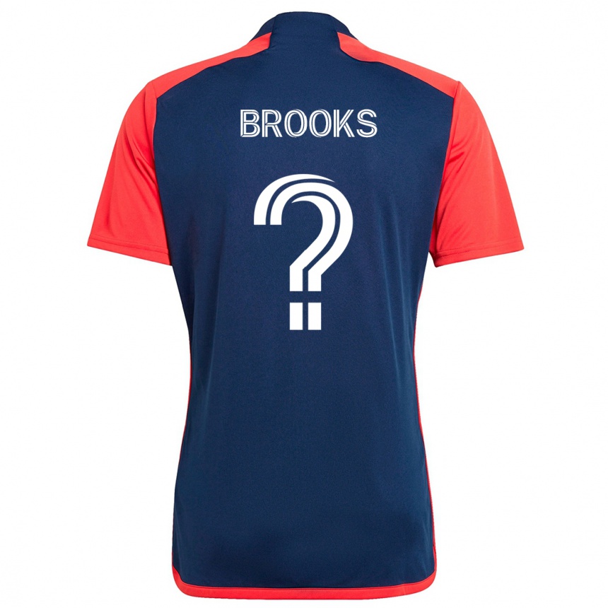 Enfant Football Maillot Brian Brooks #0 Bleu Rouge Tenues Domicile 2024/25