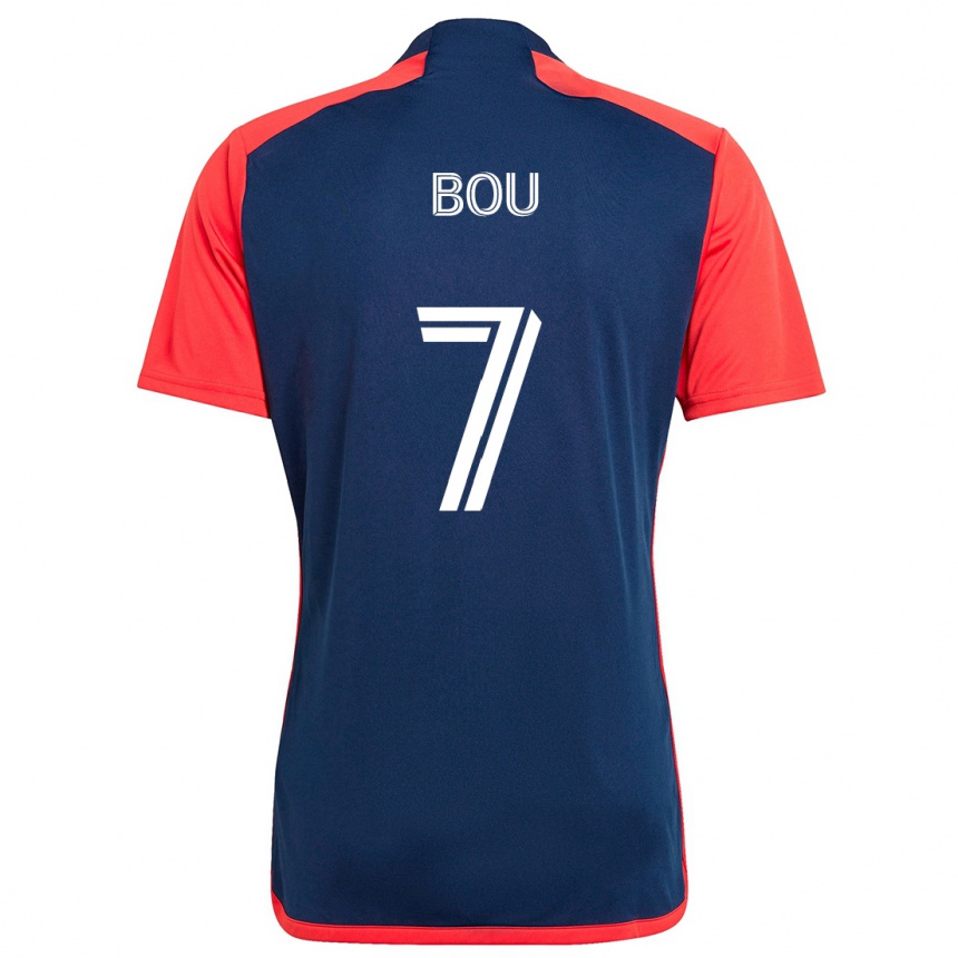 Enfant Football Maillot Gustavo Bou #7 Bleu Rouge Tenues Domicile 2024/25