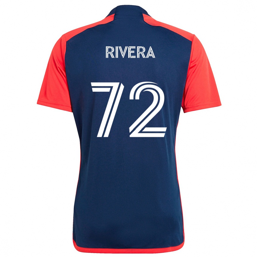 Enfant Football Maillot Damián Rivera #72 Bleu Rouge Tenues Domicile 2024/25