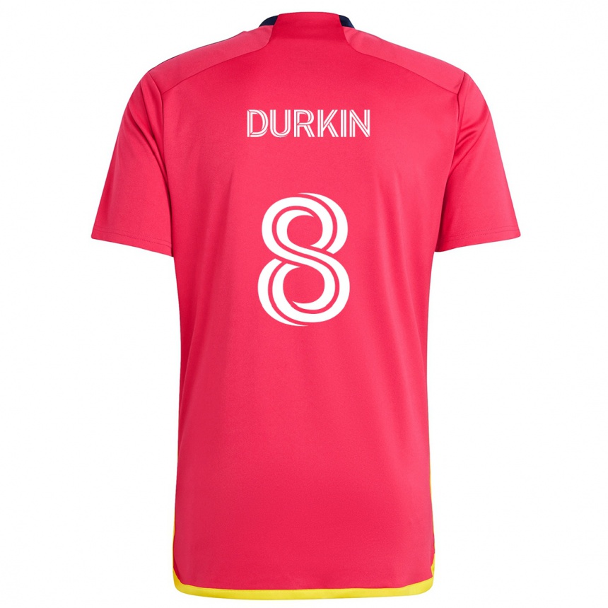 Enfant Football Maillot Chris Durkin #8 Rouge Bleu Tenues Domicile 2024/25