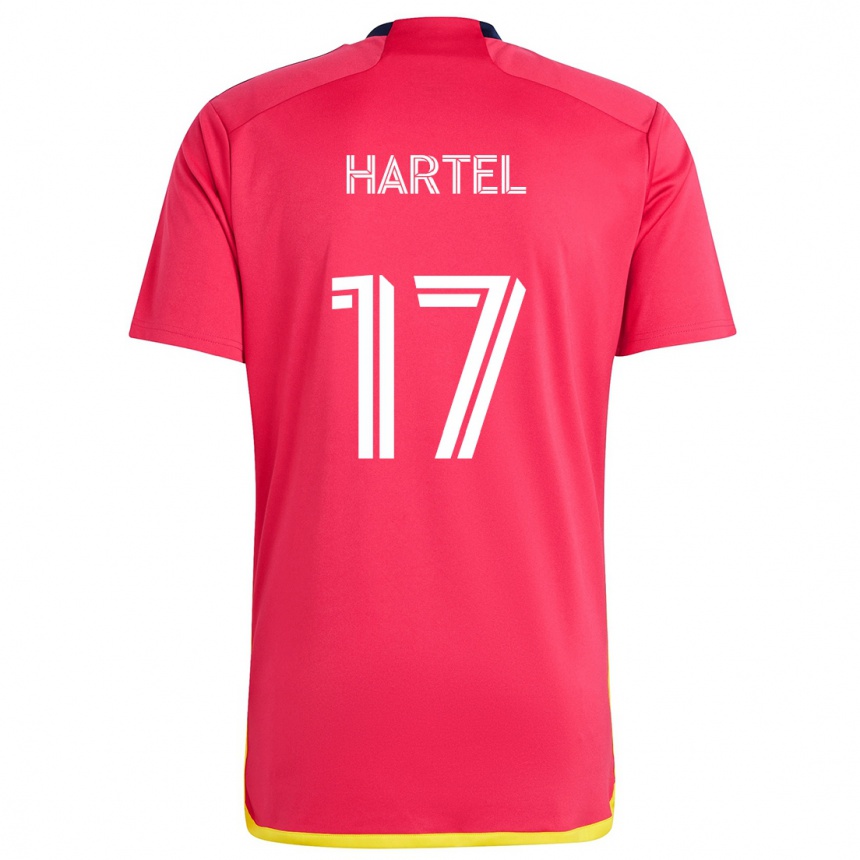 Enfant Football Maillot Marcel Hartel #17 Rouge Bleu Tenues Domicile 2024/25