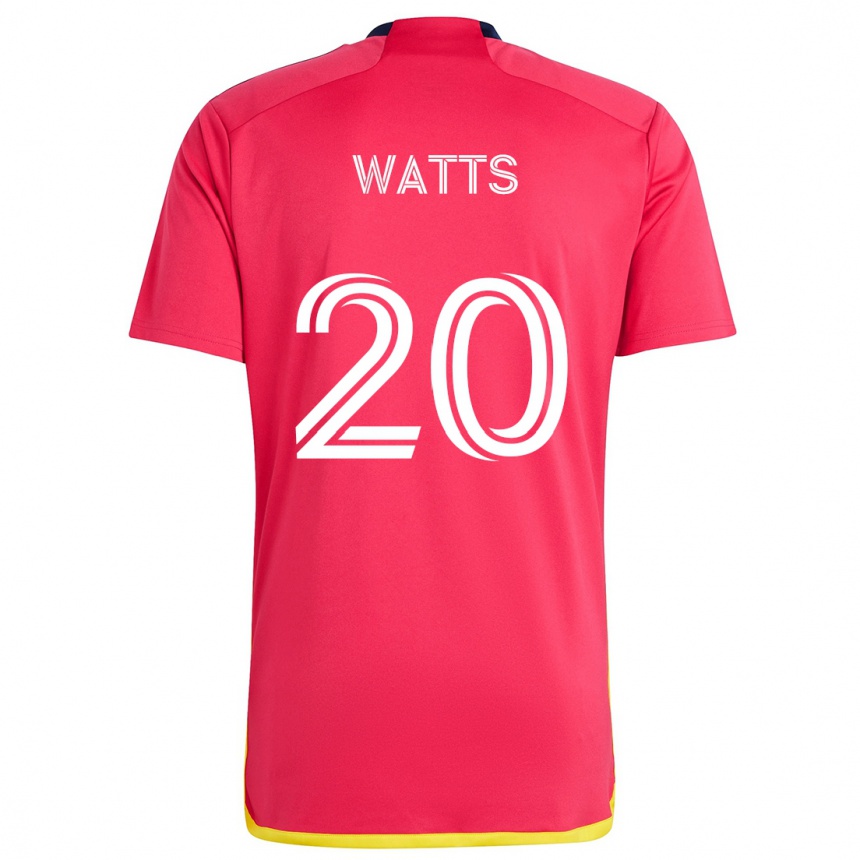 Enfant Football Maillot Akil Watts #20 Rouge Bleu Tenues Domicile 2024/25