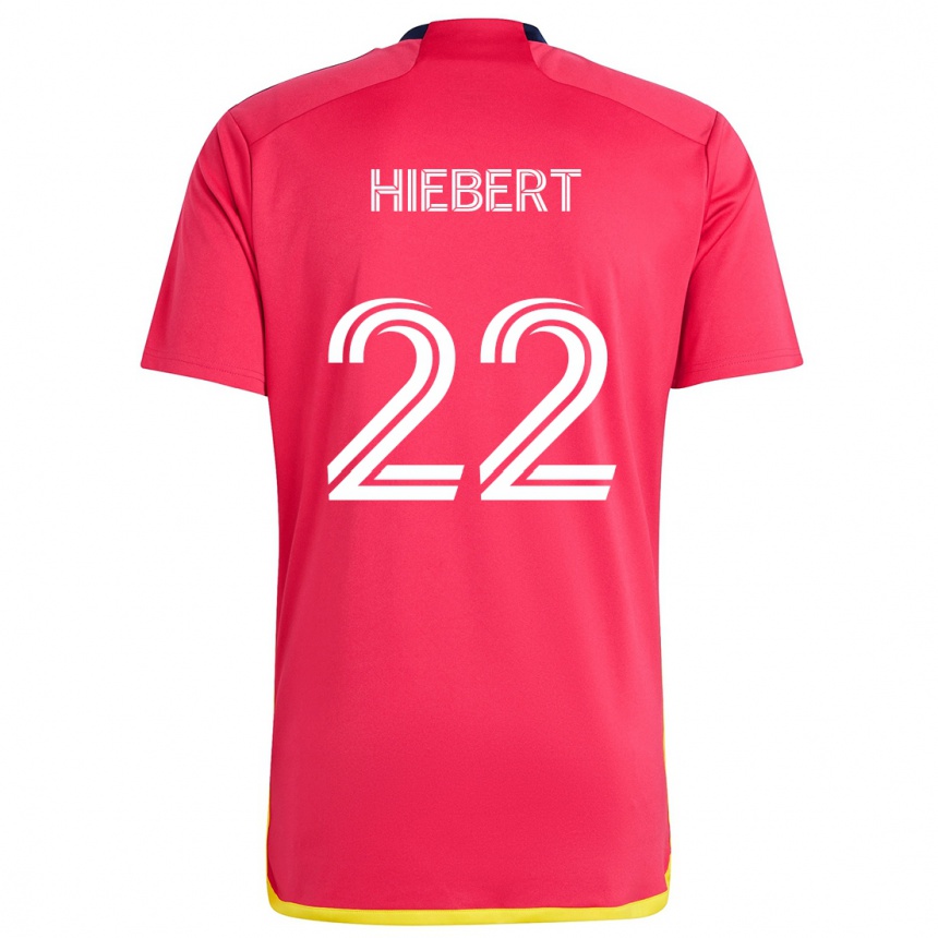 Enfant Football Maillot Kyle Hiebert #22 Rouge Bleu Tenues Domicile 2024/25