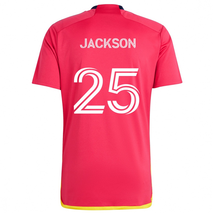 Enfant Football Maillot Aziel Jackson #25 Rouge Bleu Tenues Domicile 2024/25