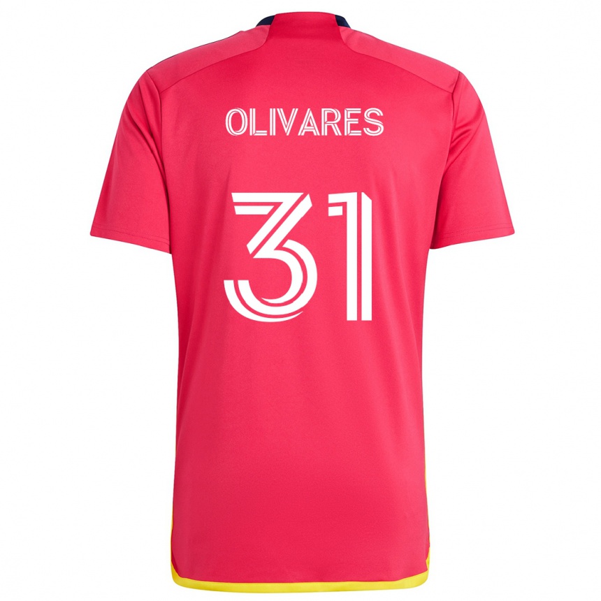 Enfant Football Maillot Christian Olivares #31 Rouge Bleu Tenues Domicile 2024/25