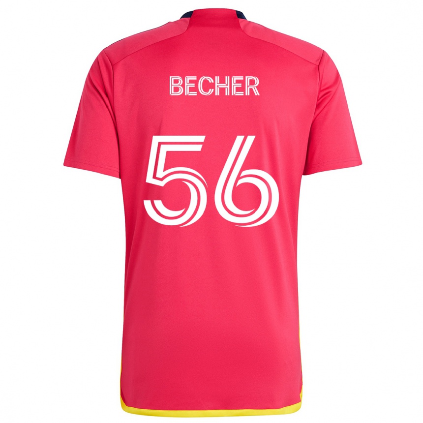 Enfant Football Maillot Ryan Becher #56 Rouge Bleu Tenues Domicile 2024/25