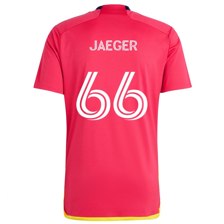 Enfant Football Maillot Kai Jaeger #66 Rouge Bleu Tenues Domicile 2024/25