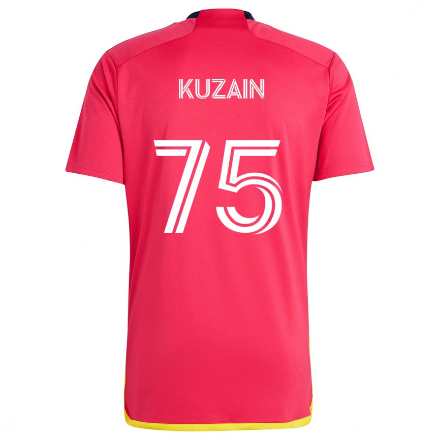 Enfant Football Maillot Wan Kuzain #75 Rouge Bleu Tenues Domicile 2024/25