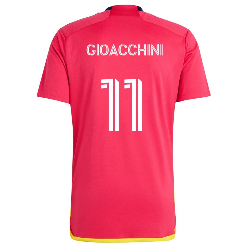 Enfant Football Maillot Nicholas Gioacchini #11 Rouge Bleu Tenues Domicile 2024/25