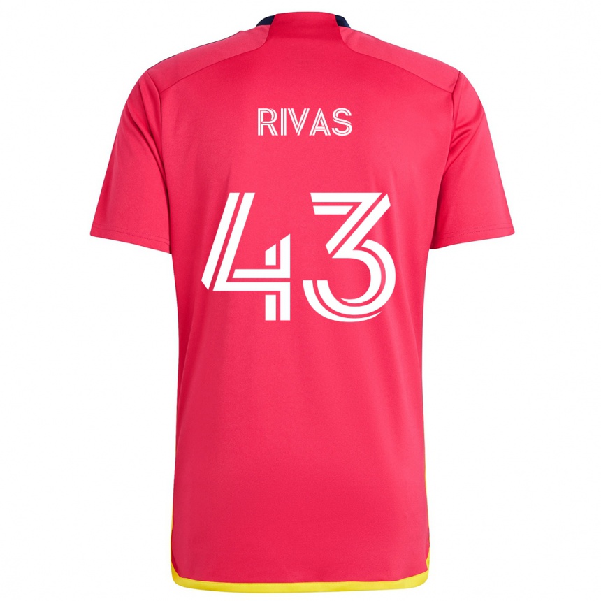 Enfant Football Maillot Sergio Rivas #43 Rouge Bleu Tenues Domicile 2024/25