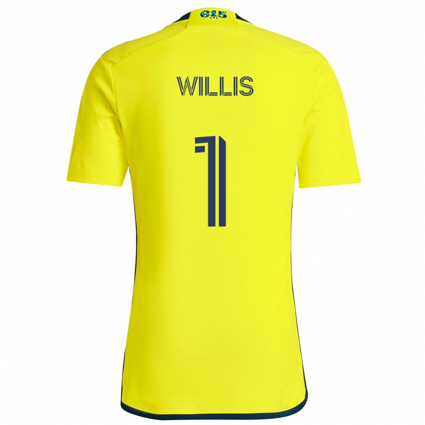 Enfant Football Maillot Joe Willis #1 Jaune Bleu Tenues Domicile 2024/25