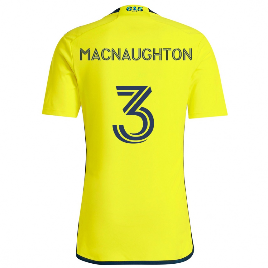 Enfant Football Maillot Lukas Macnaughton #3 Jaune Bleu Tenues Domicile 2024/25