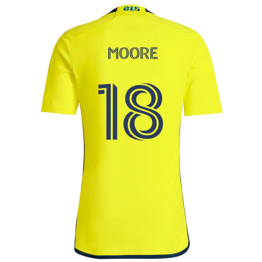 Enfant Football Maillot Shaq Moore #18 Jaune Bleu Tenues Domicile 2024/25