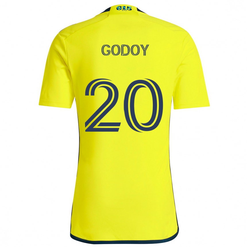 Enfant Football Maillot Aníbal Godoy #20 Jaune Bleu Tenues Domicile 2024/25