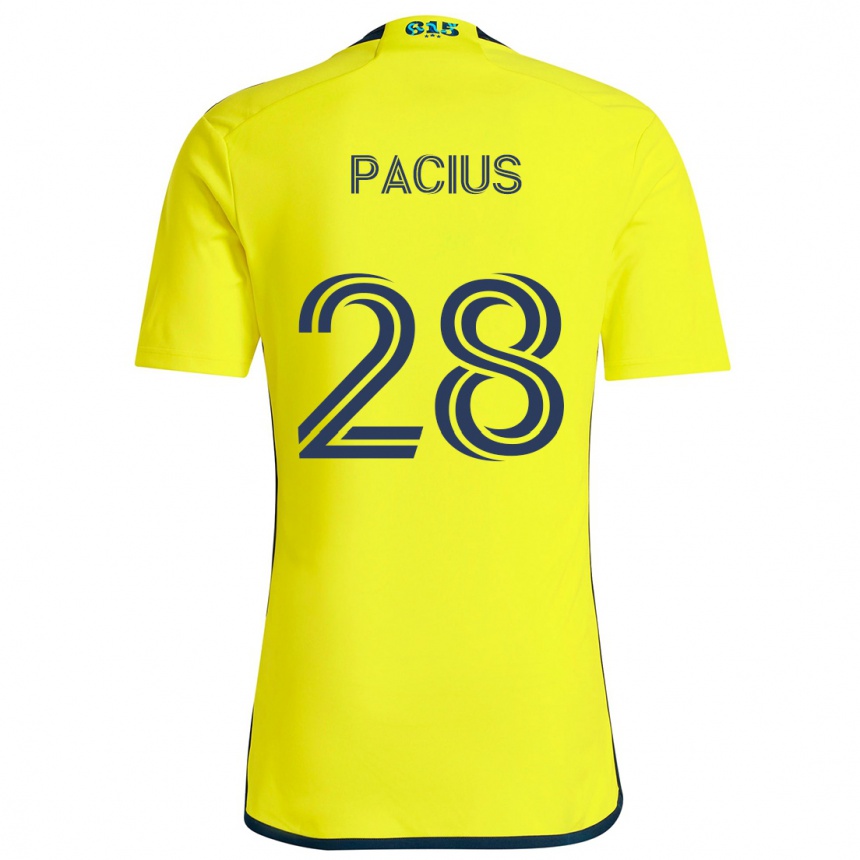 Enfant Football Maillot Woobens Pacius #28 Jaune Bleu Tenues Domicile 2024/25