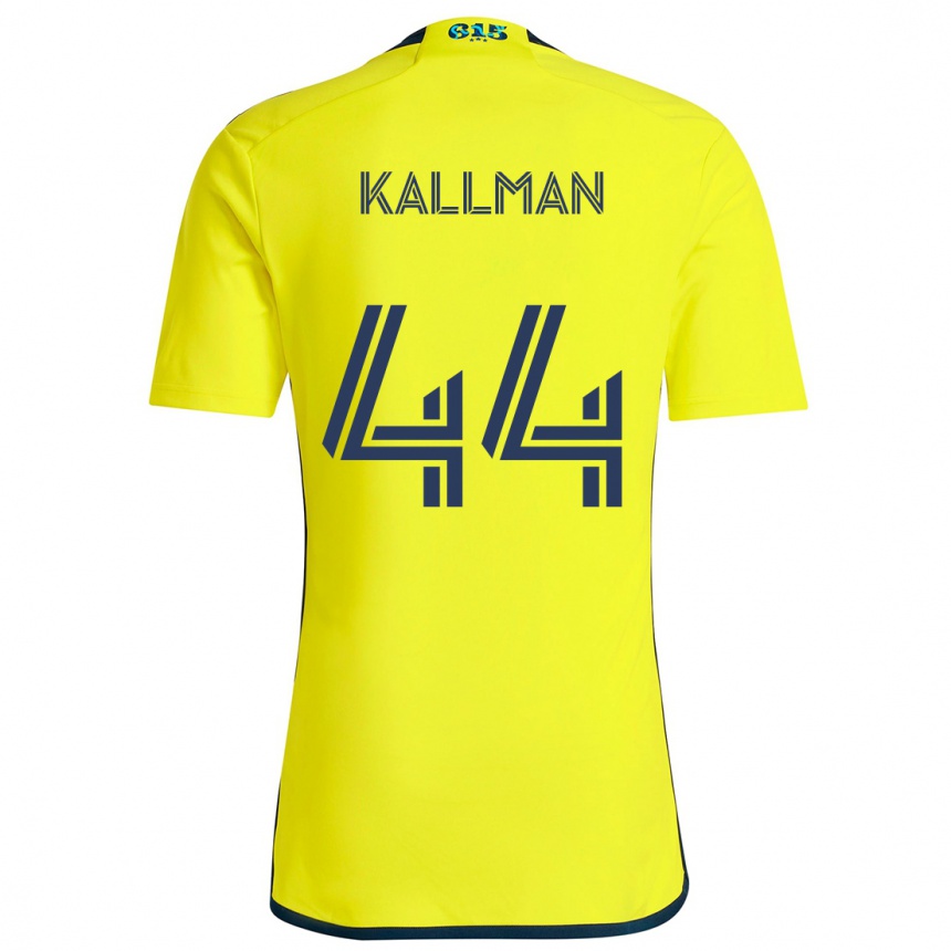 Enfant Football Maillot Brent Kallman #44 Jaune Bleu Tenues Domicile 2024/25