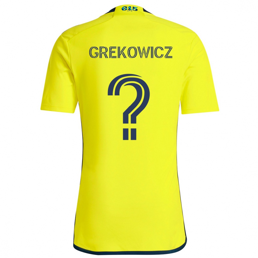 Enfant Football Maillot Jacob Grekowicz #0 Jaune Bleu Tenues Domicile 2024/25