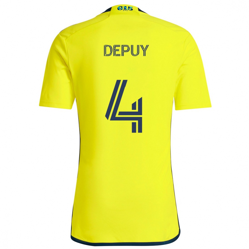 Enfant Football Maillot Nick Depuy #4 Jaune Bleu Tenues Domicile 2024/25