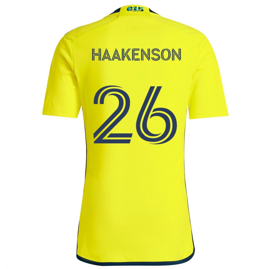 Enfant Football Maillot Luke Haakenson #26 Jaune Bleu Tenues Domicile 2024/25