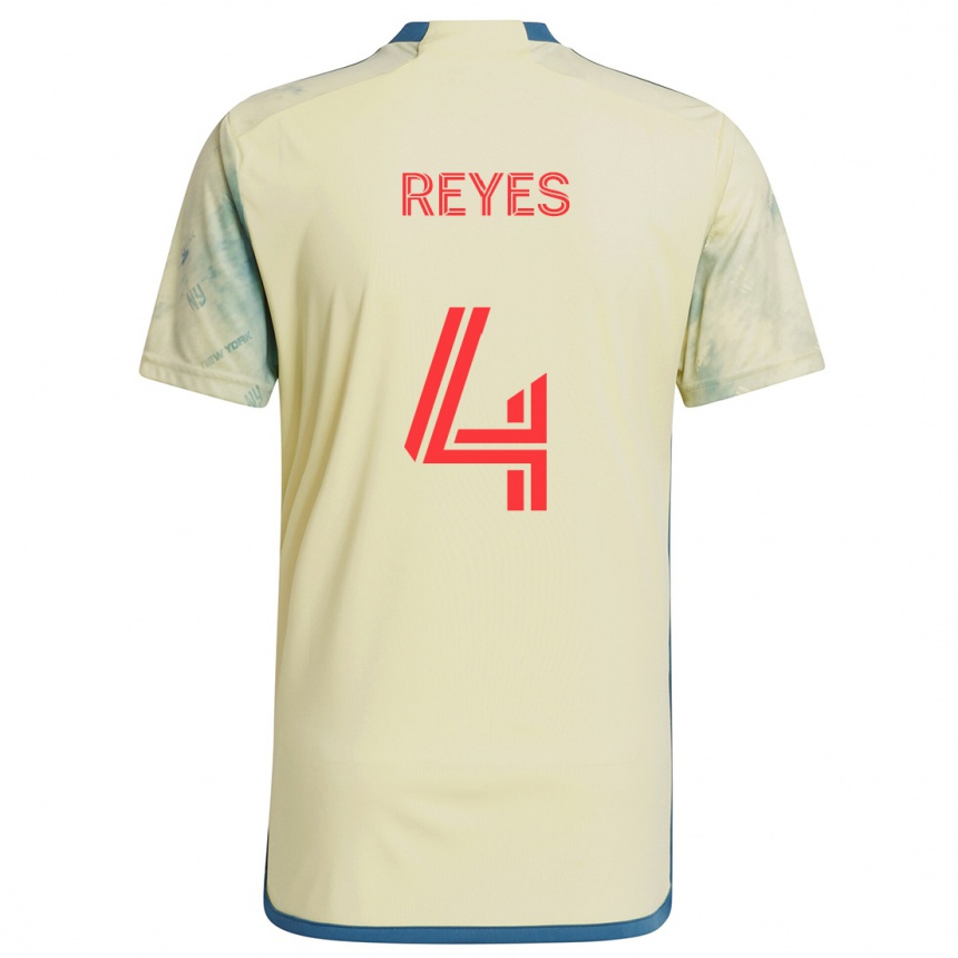 Enfant Football Maillot Andrés Reyes #4 Jaune Rouge Bleu Tenues Domicile 2024/25