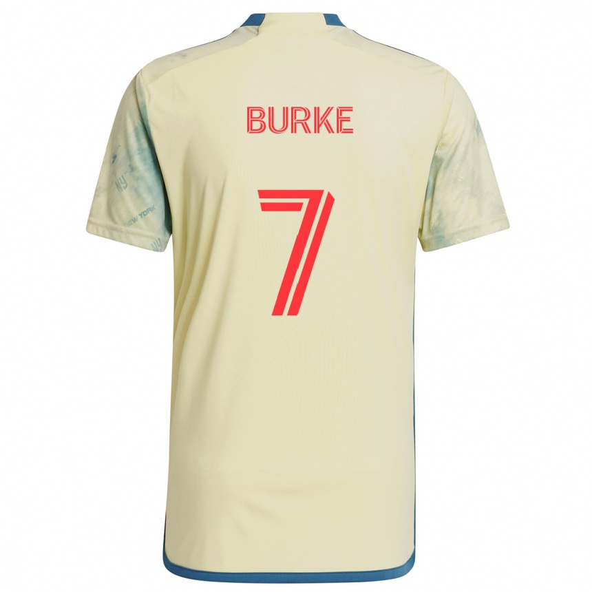 Enfant Football Maillot Cory Burke #7 Jaune Rouge Bleu Tenues Domicile 2024/25