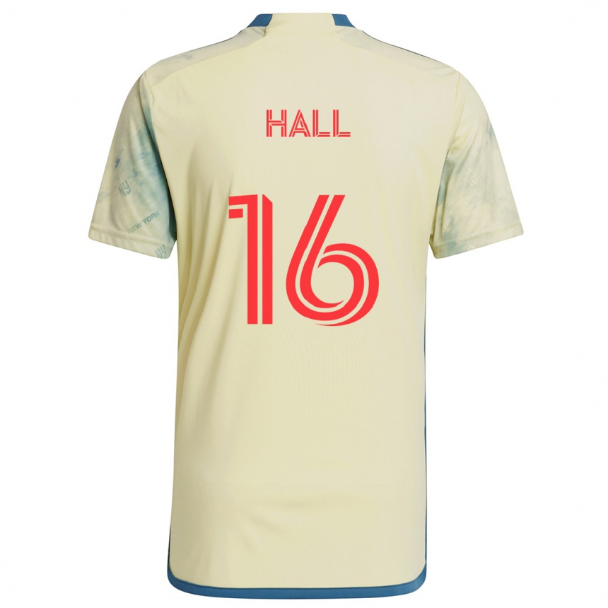 Enfant Football Maillot Julian Hall #16 Jaune Rouge Bleu Tenues Domicile 2024/25