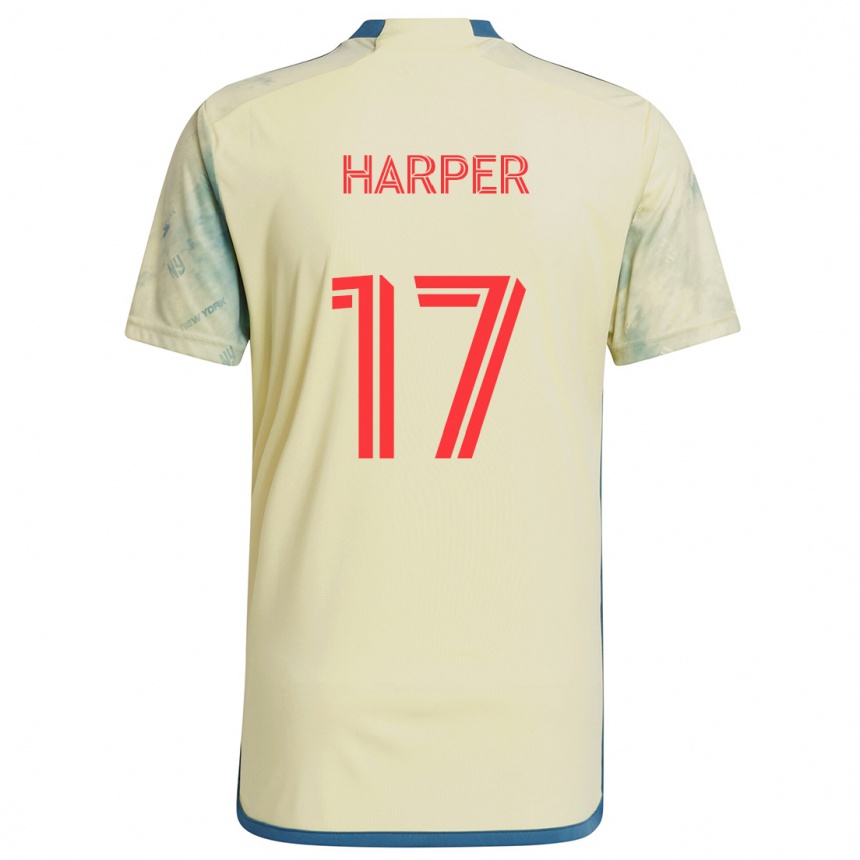 Enfant Football Maillot Cameron Harper #17 Jaune Rouge Bleu Tenues Domicile 2024/25